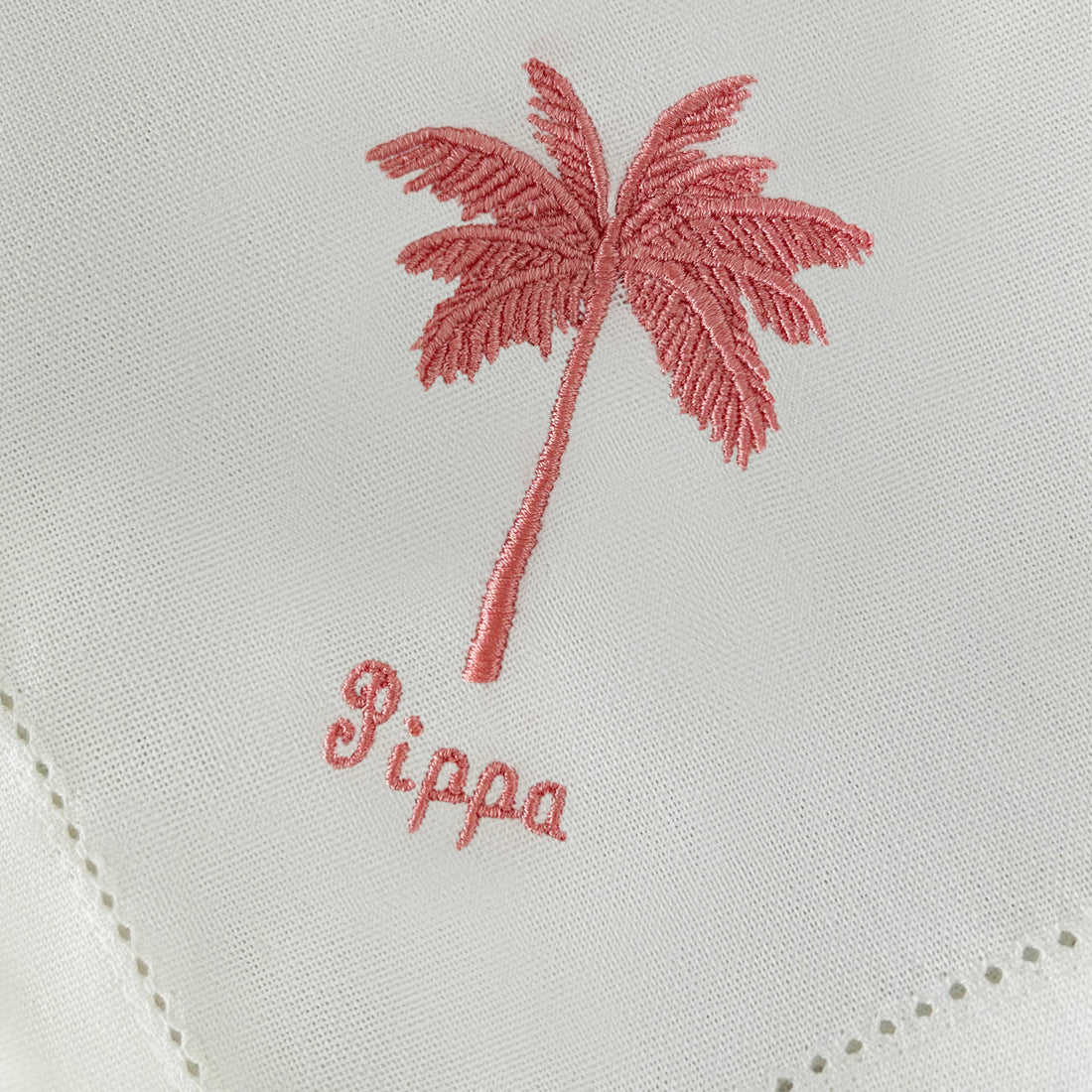 Palm Tree Embroidered Napkins | Set of 4