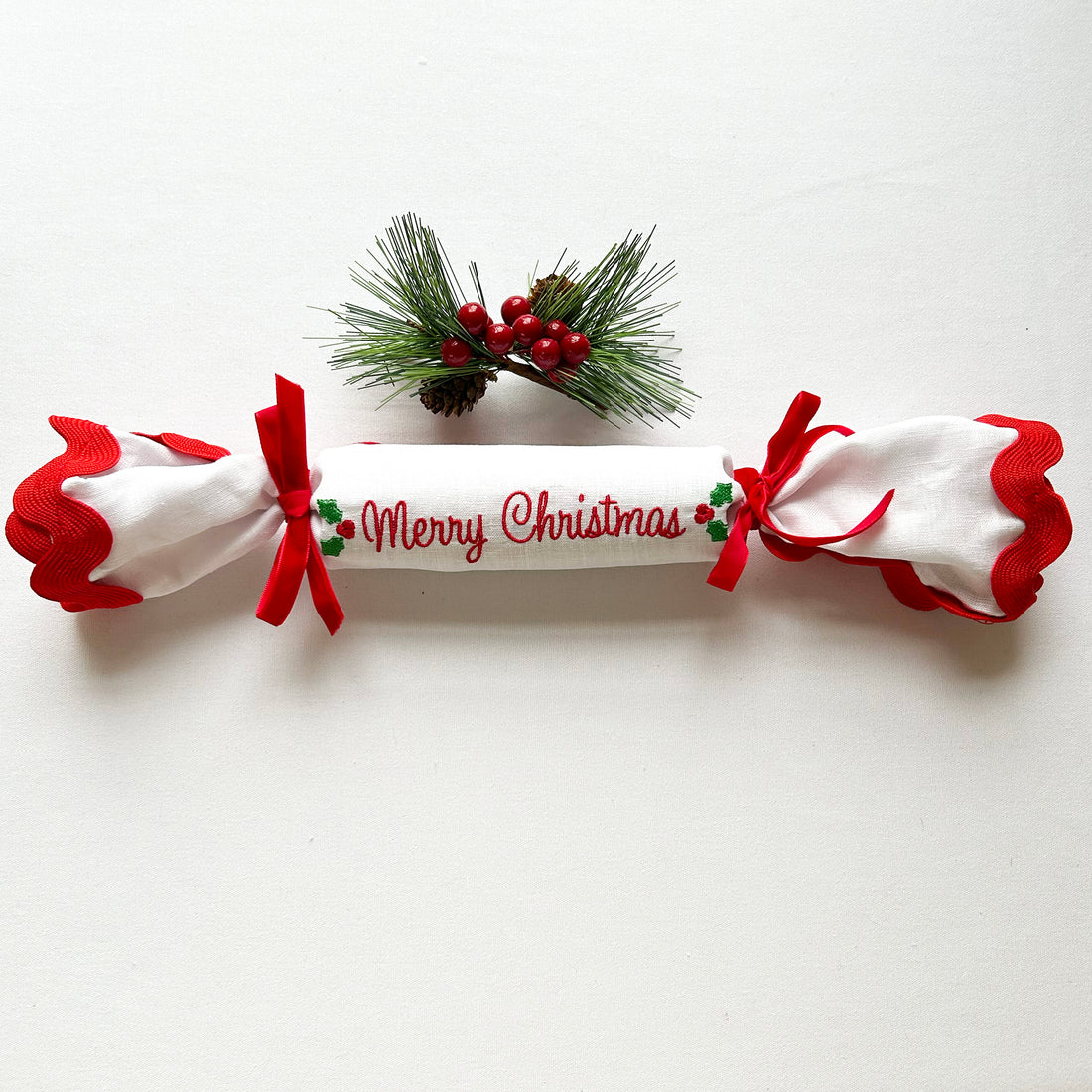 Merry Christmas Fabric Christmas Crackers (one)