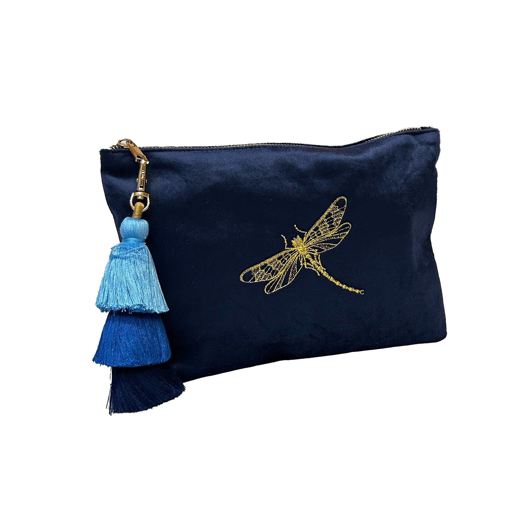 Personalized Dragonfly Initials Velvet Toiletry Bag – Beauty & Travel Gift