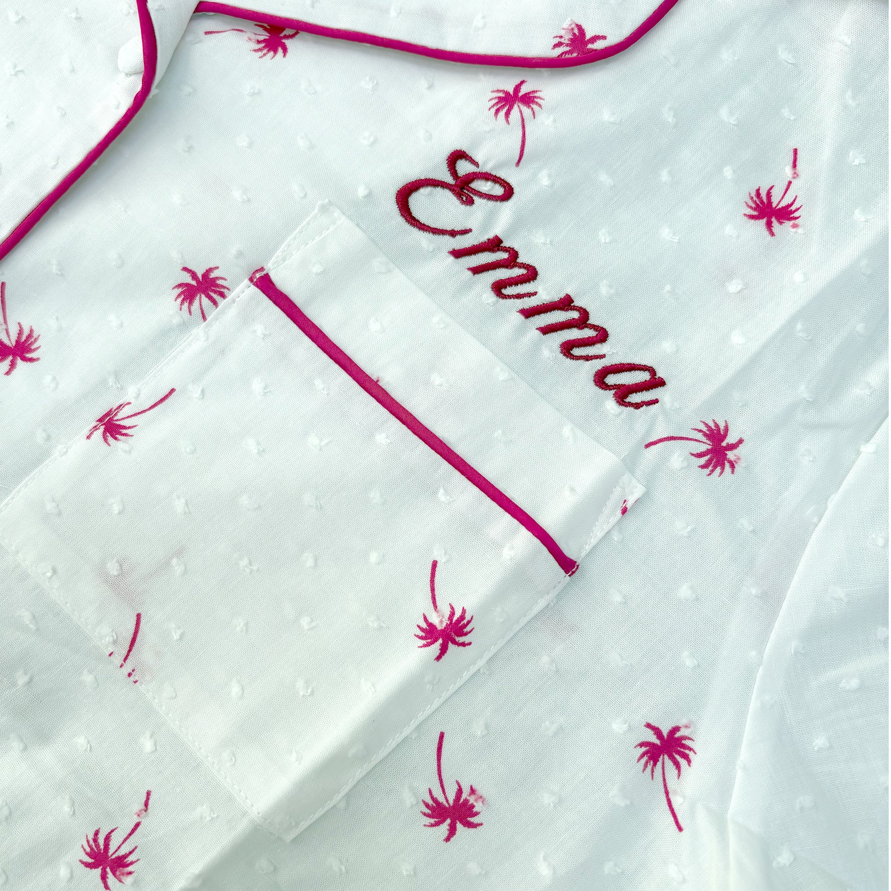Palm Tree Cotton Short  Pajamas Set