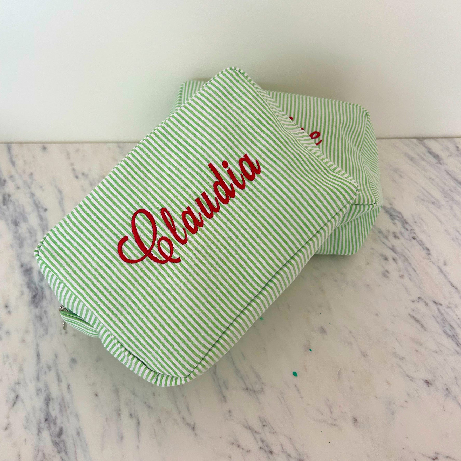 Monogramed make up bag