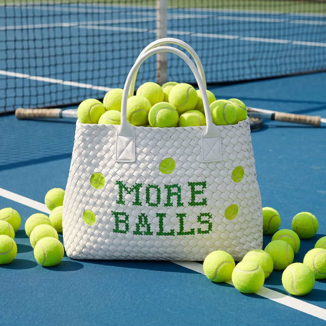 Lilly Loves Vegan More Balls Handbag with colorful ball design and adjustable strap, stylish and eco-friendly accessory.