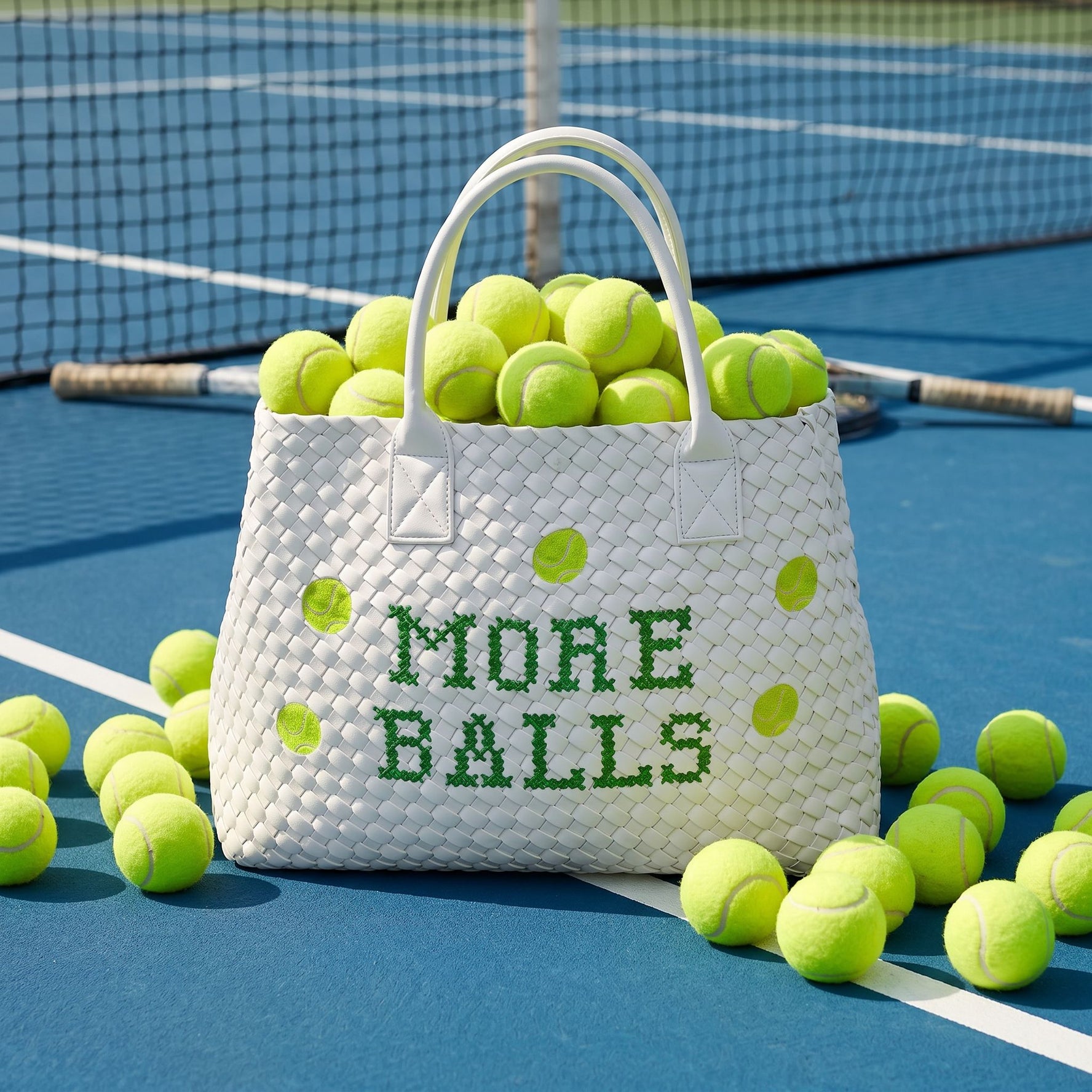 Lilly Loves Vegan More Balls Handbag with colorful ball design and adjustable strap, stylish and eco-friendly accessory.