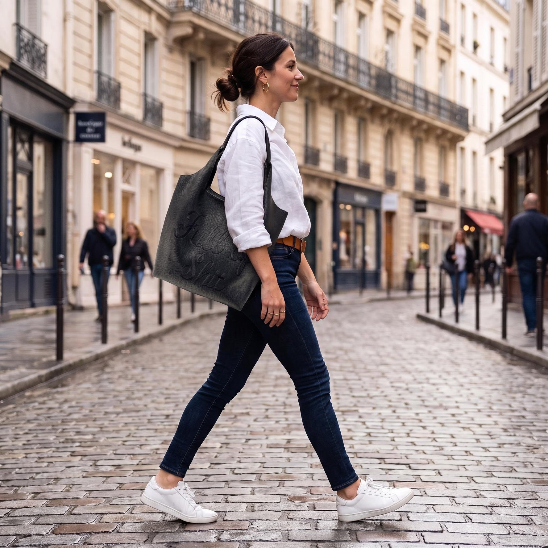 Subtle full of Shit Black Shoulder Bag