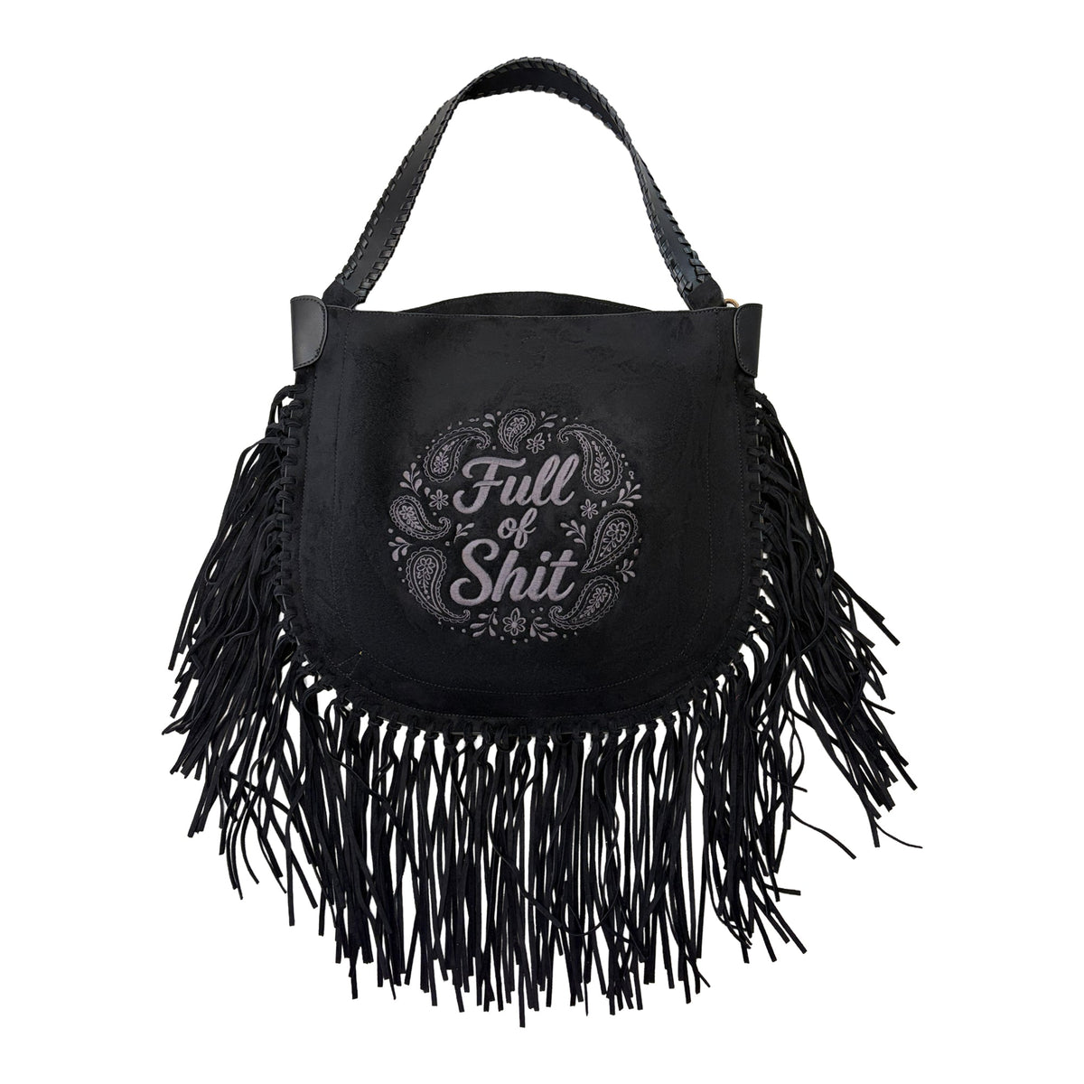 Full of Shit Paisley Black Tassel Handbag - Lillyloves