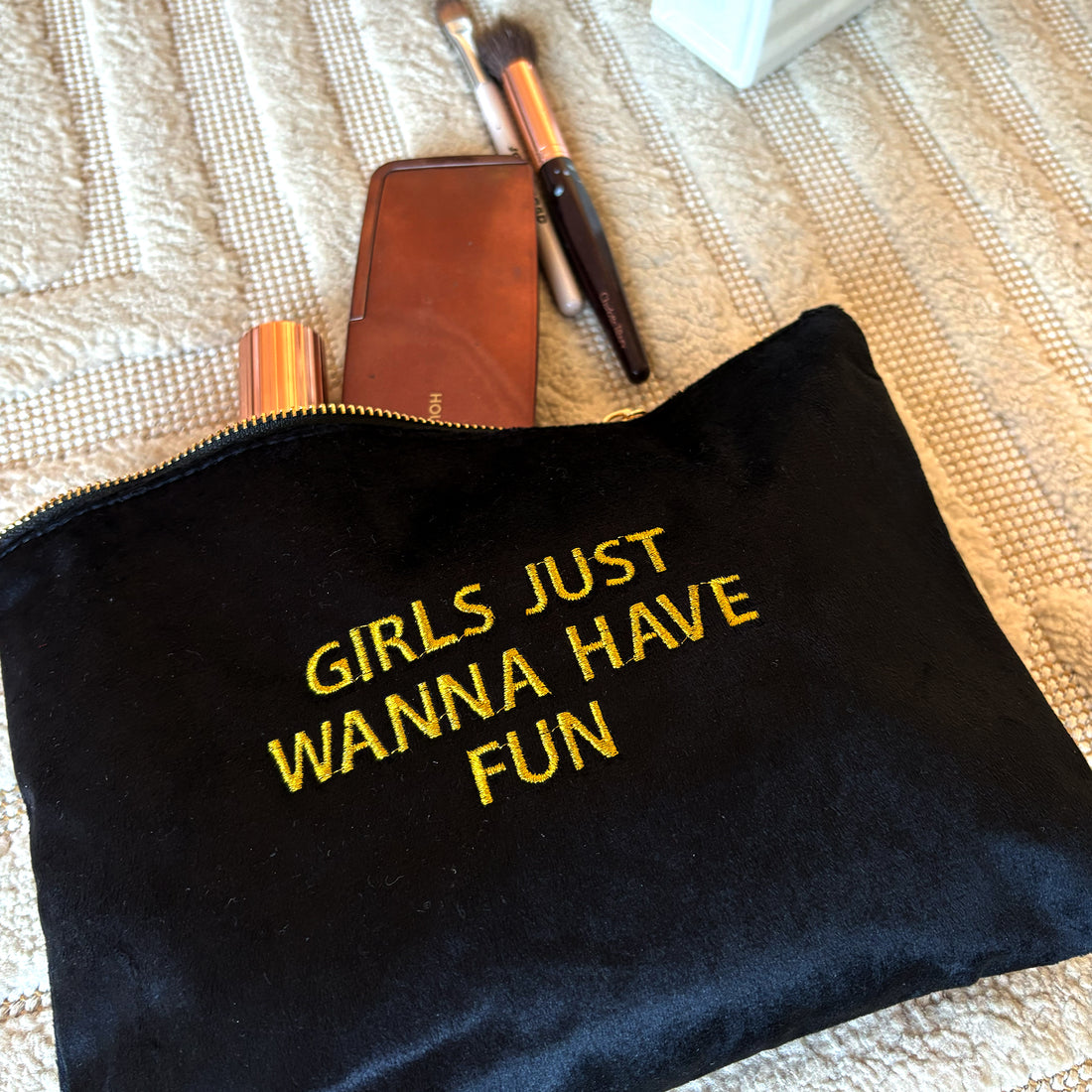 Girls Just Wanna Have Fun Velvet Pouch