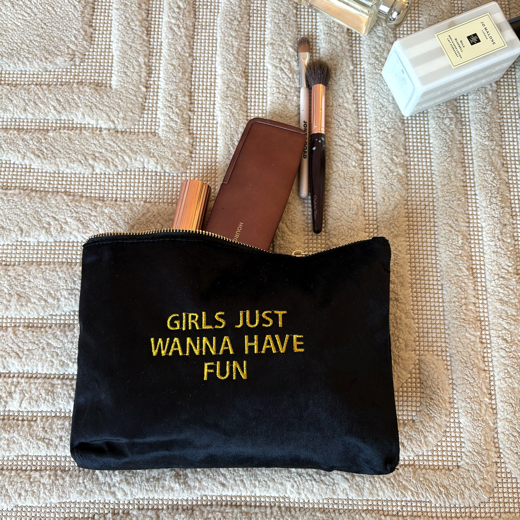 Girls Just Wanna Have Fun Velvet Pouch