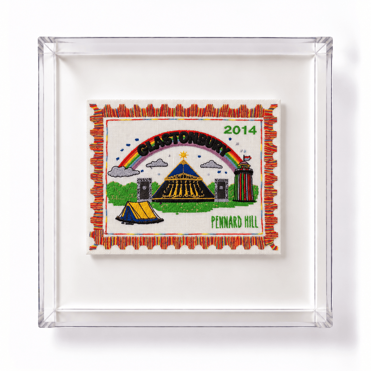 Glastonbury Embroidered Stamp Artwork - Lillyloves