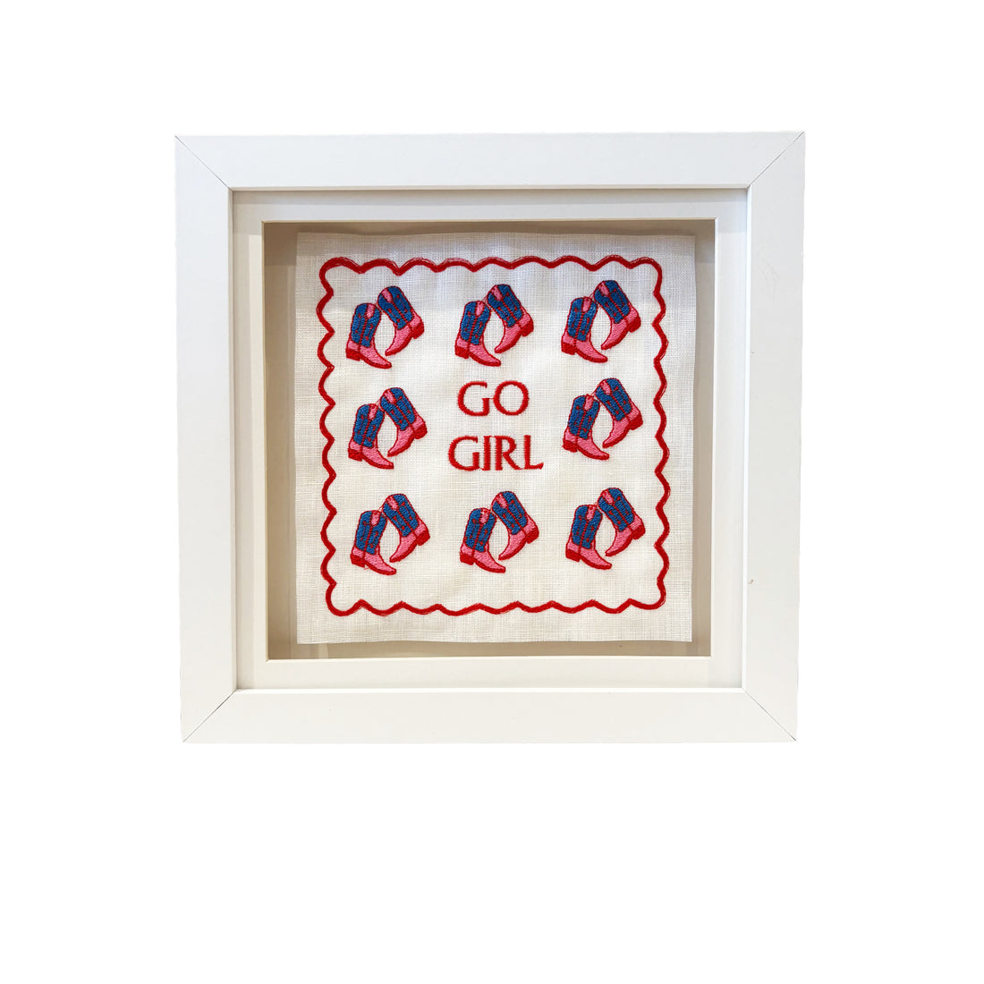 Go Girl Embroidered Wall Art