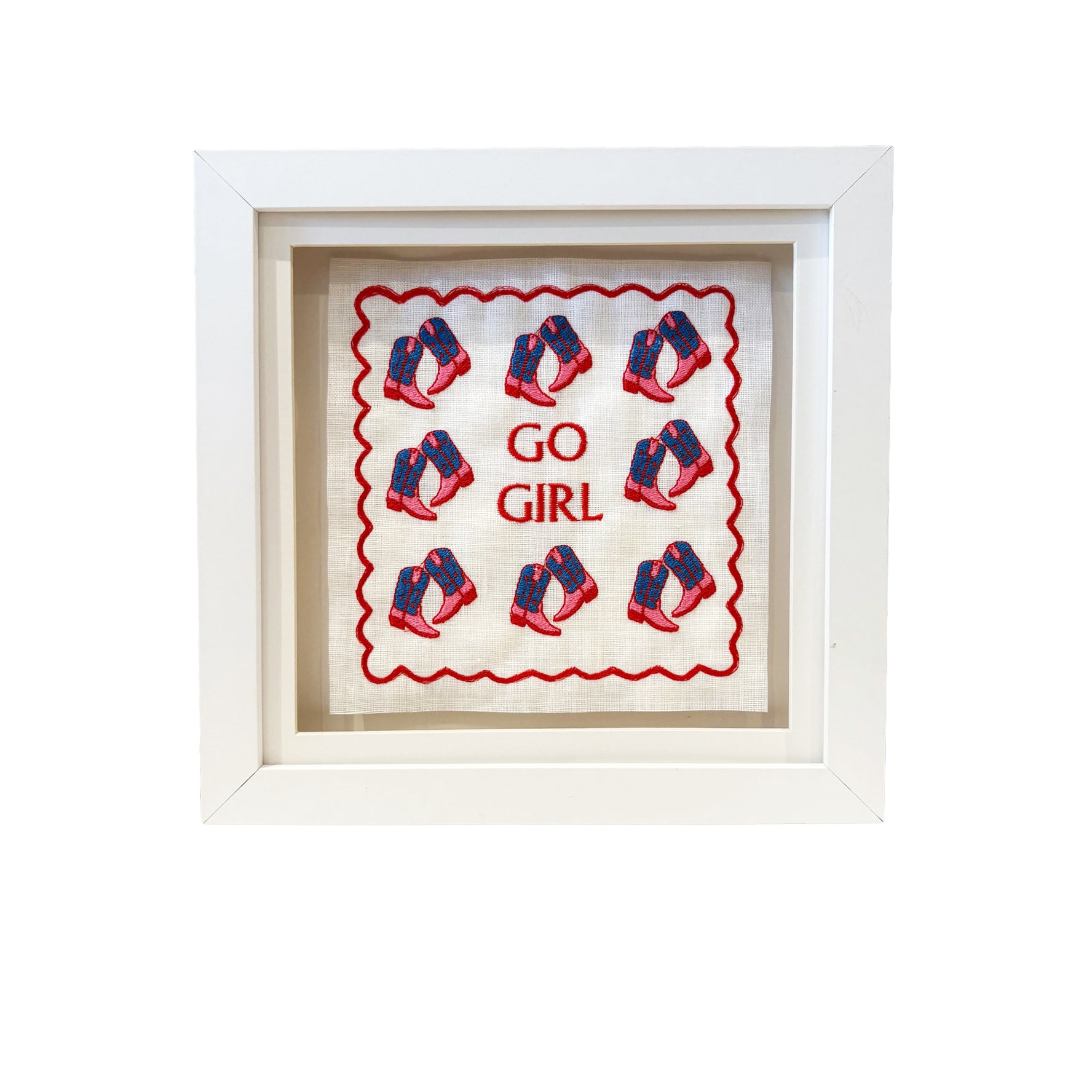 Go Girl Embroidered Wall Art