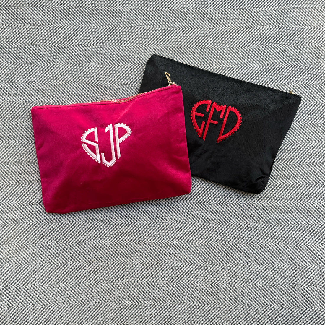 Heart Monogram Bespoke Pouch