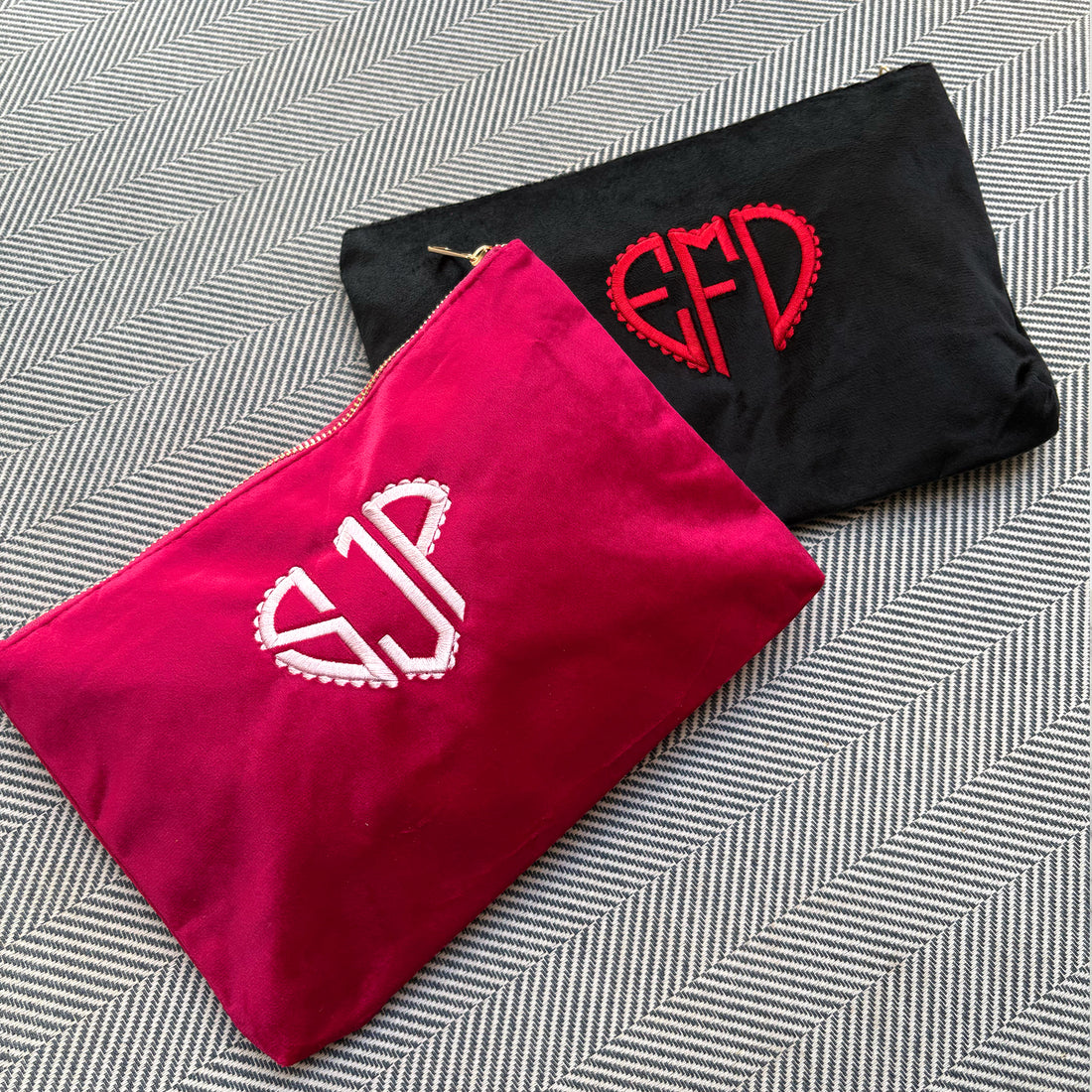 Heart Monogram Bespoke Pouch