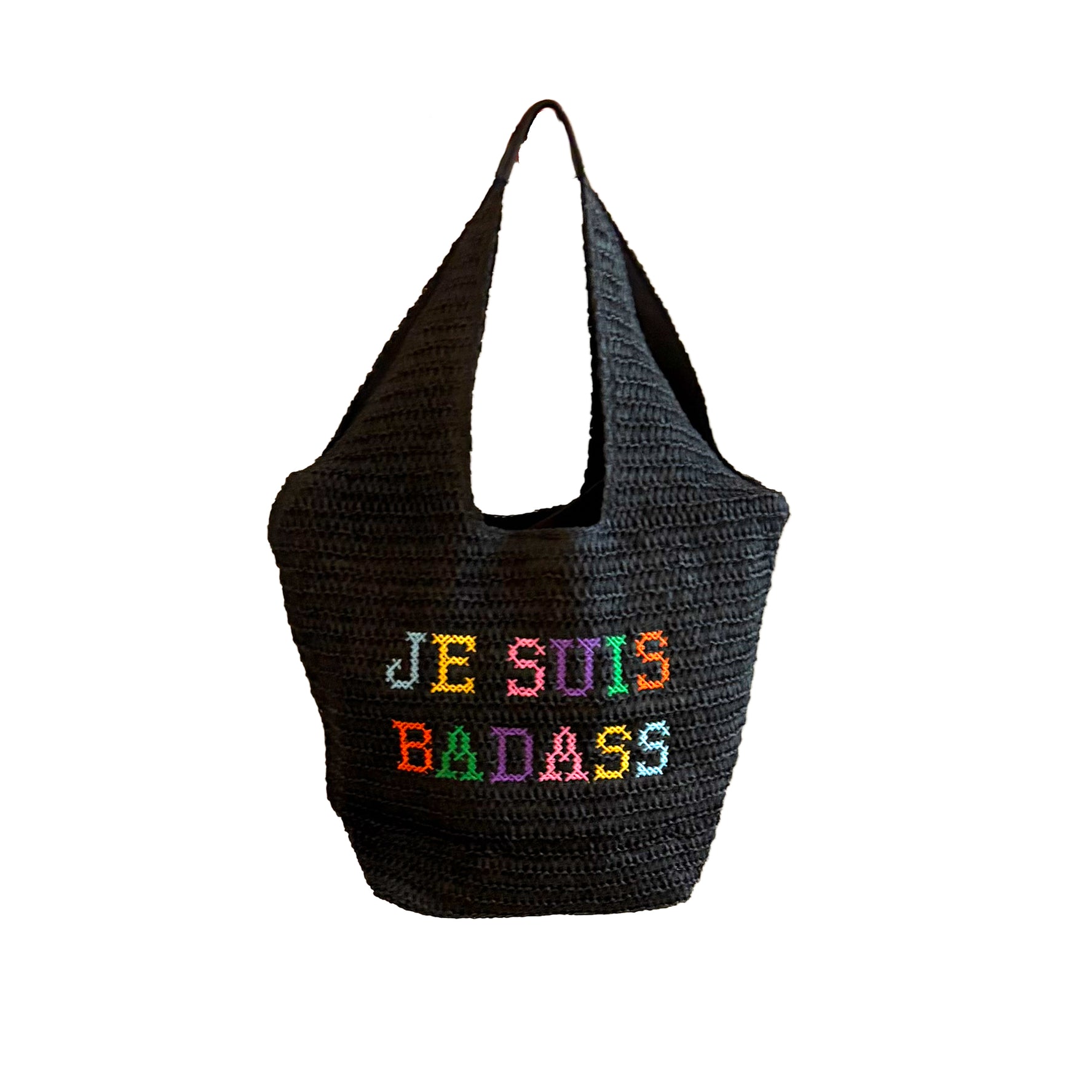 Je Suis BADASS embroidered oversized Bag