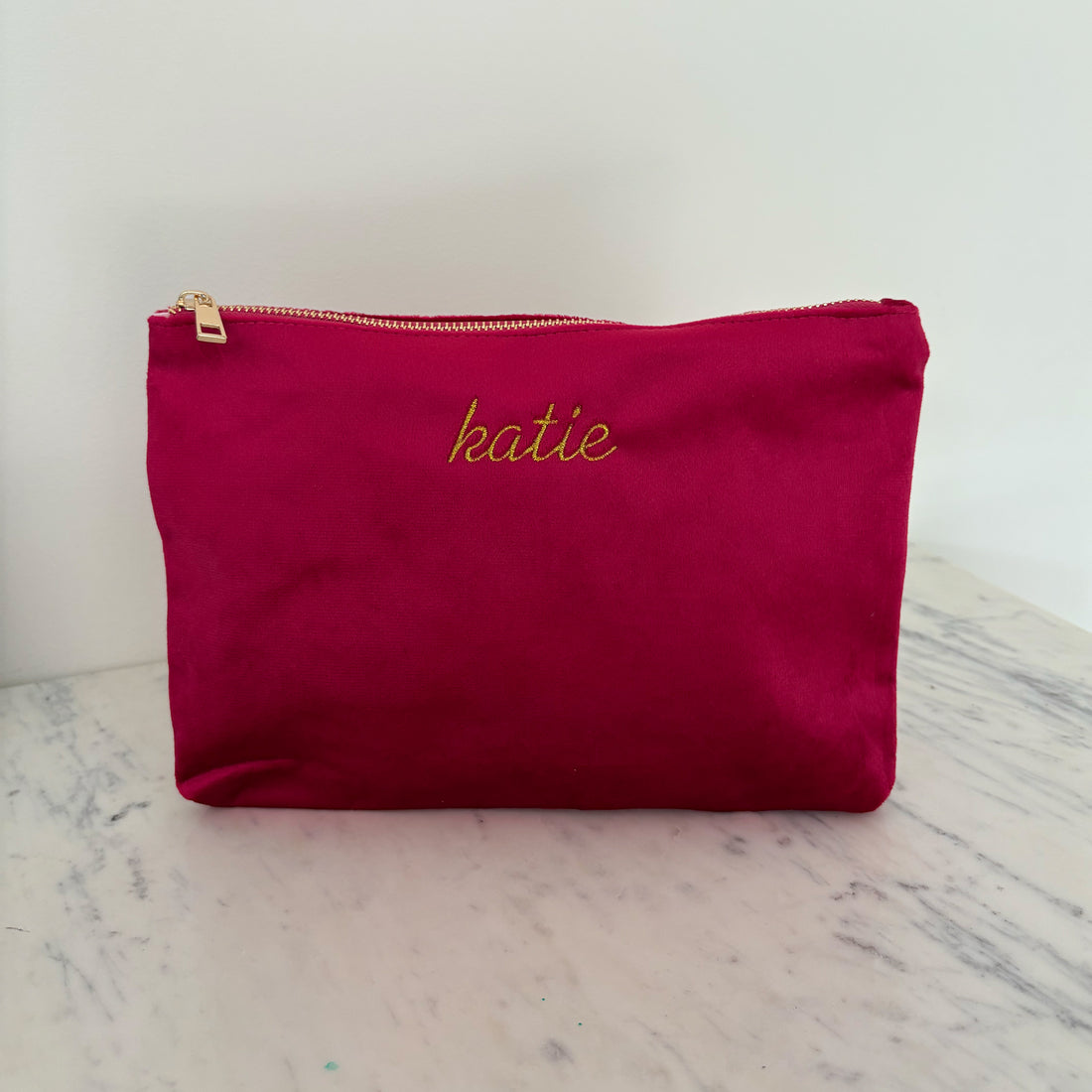 Velvet Monogram Bespoke Velvet Pouch