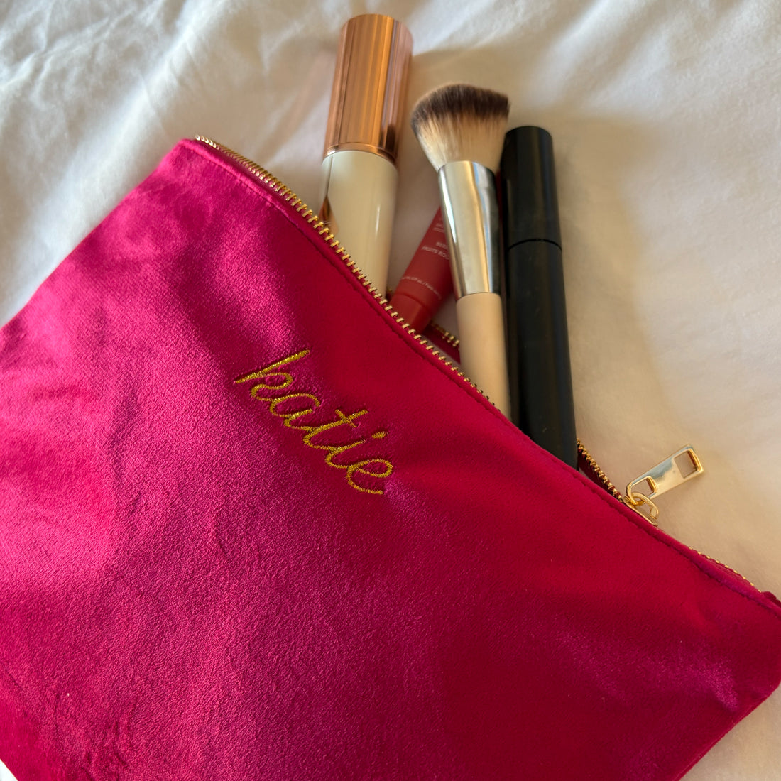 Velvet Monogram Bespoke Velvet Pouch