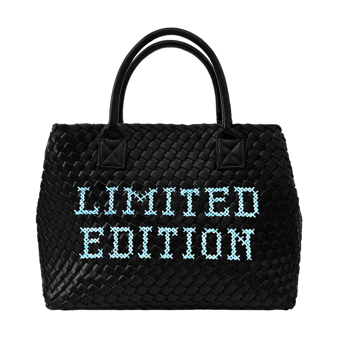 Limited edition woven handbag by Lilly Loves, featuring intricate craftsmanship and stylish design.