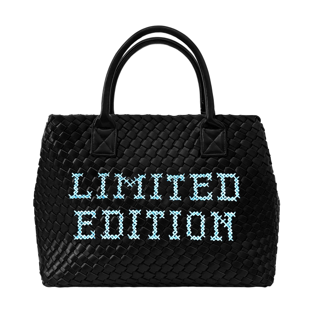Limited edition woven handbag by Lilly Loves, featuring intricate craftsmanship and stylish design.