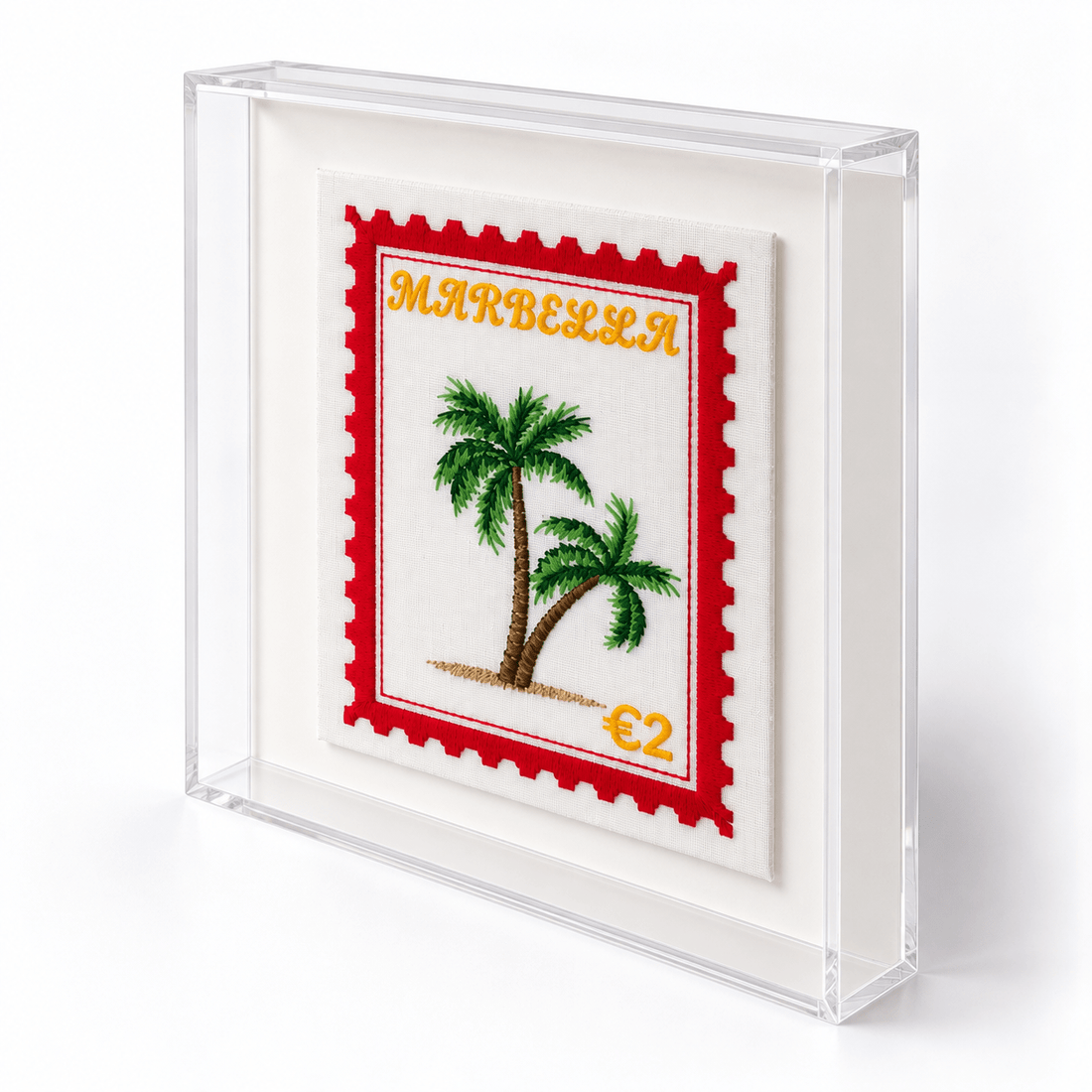 Marbella Embroidered Stamp Artwork - Lillyloves