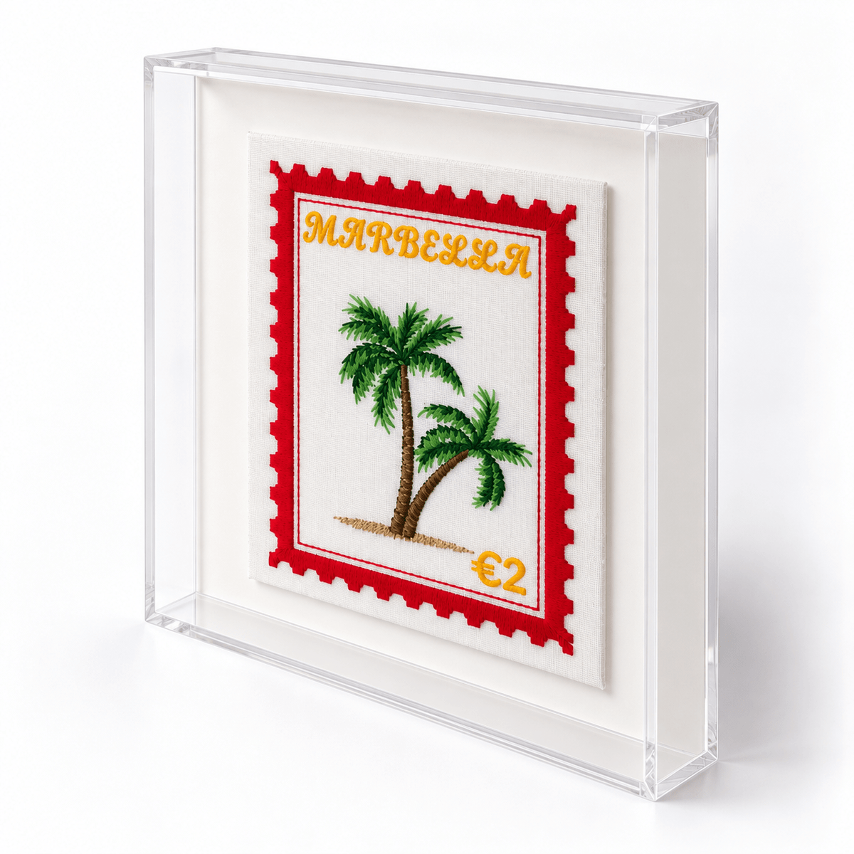 Marbella Embroidered Stamp Artwork - Lillyloves