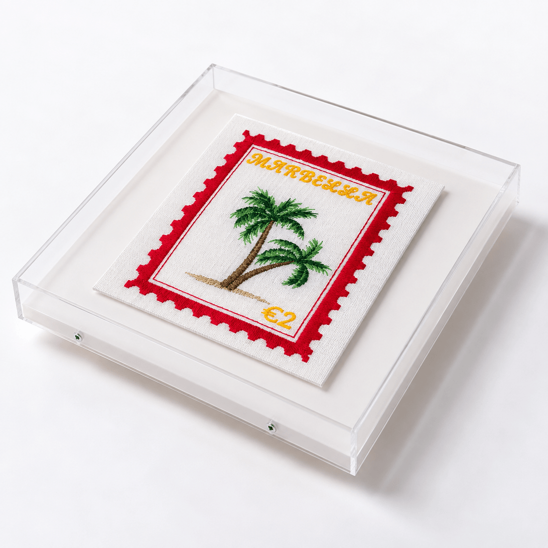 Marbella Embroidered Stamp Artwork - Lillyloves