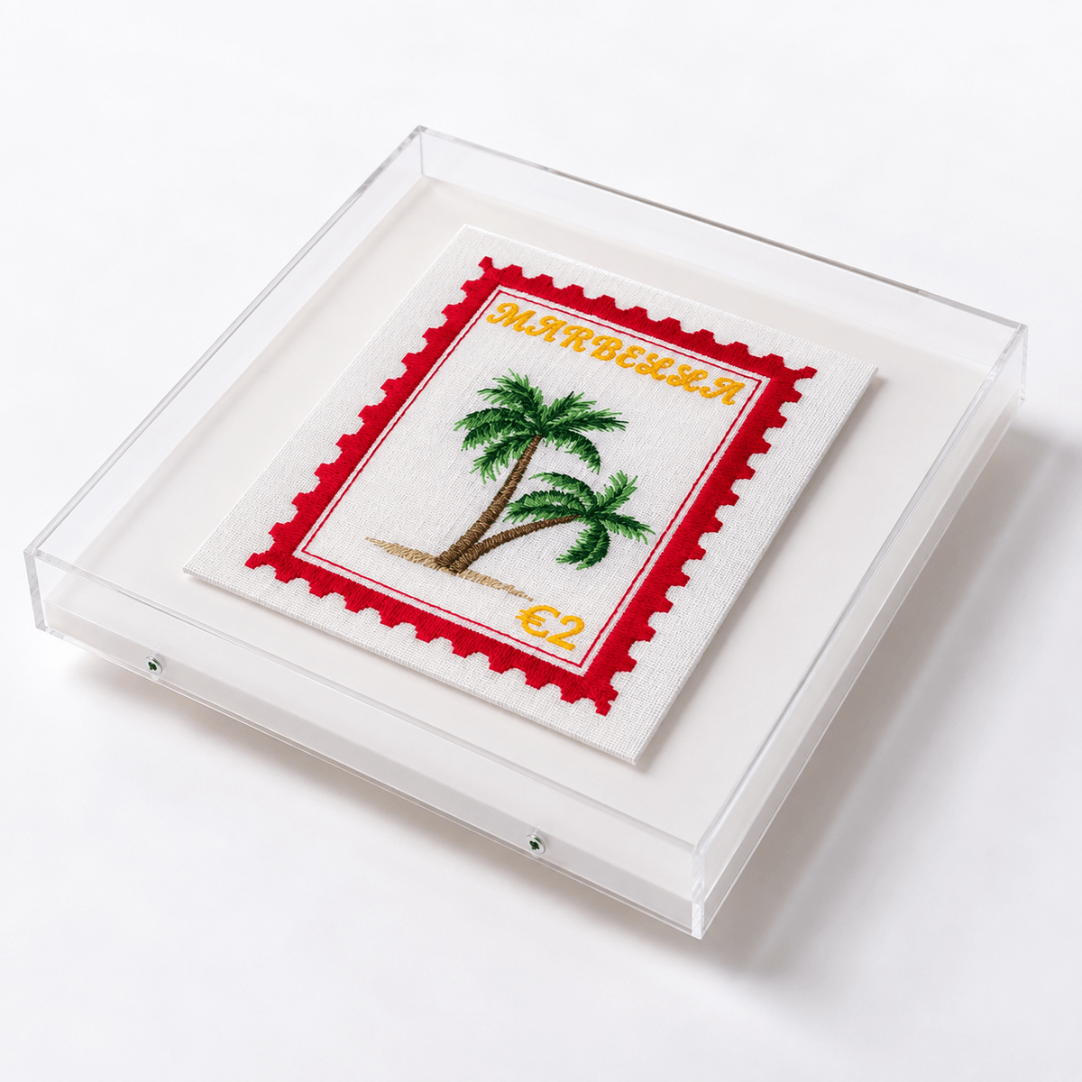 Marbella Embroidered Stamp Artwork - Lillyloves