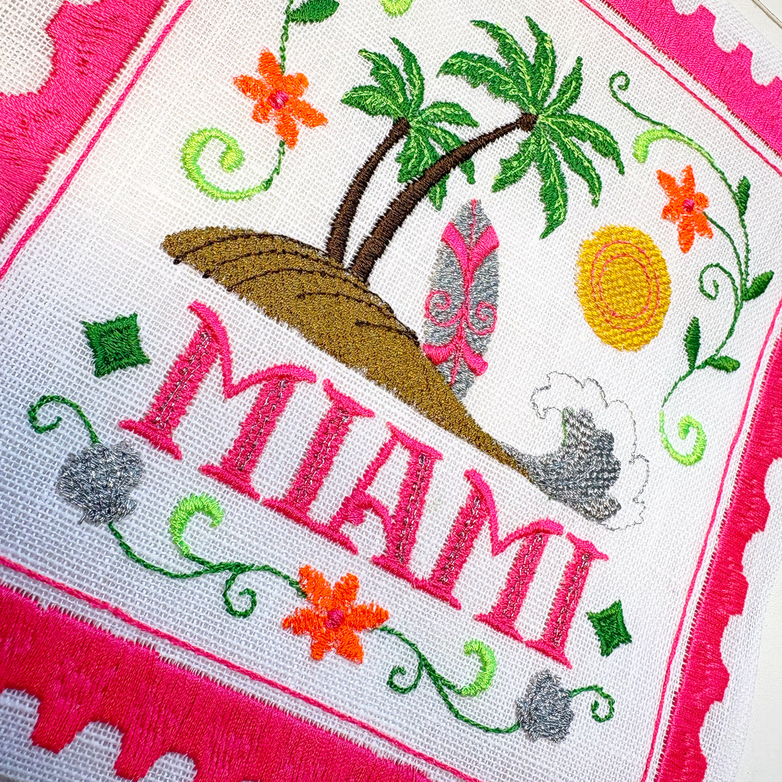 Miami Embroidered Stamp