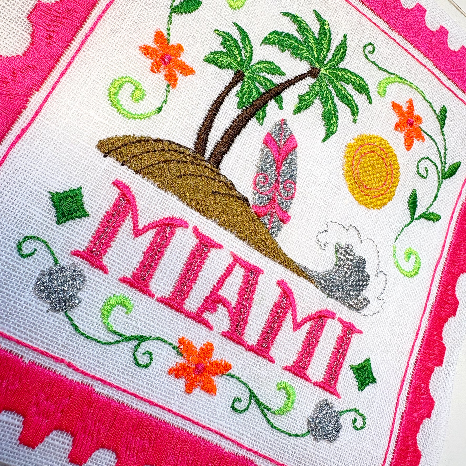 Miami Embroidered Stamp