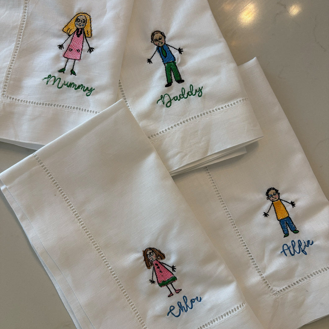 Custom Embroidered Kids Drawing Napkins