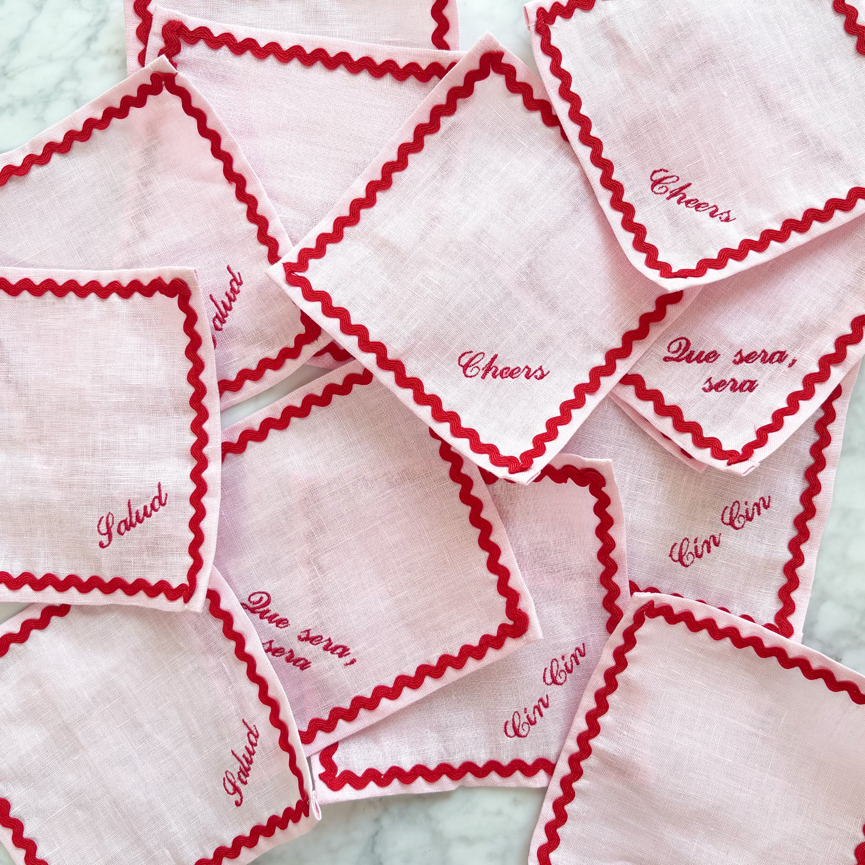 Personalised Linen Cocktail Napkins | Set of 4