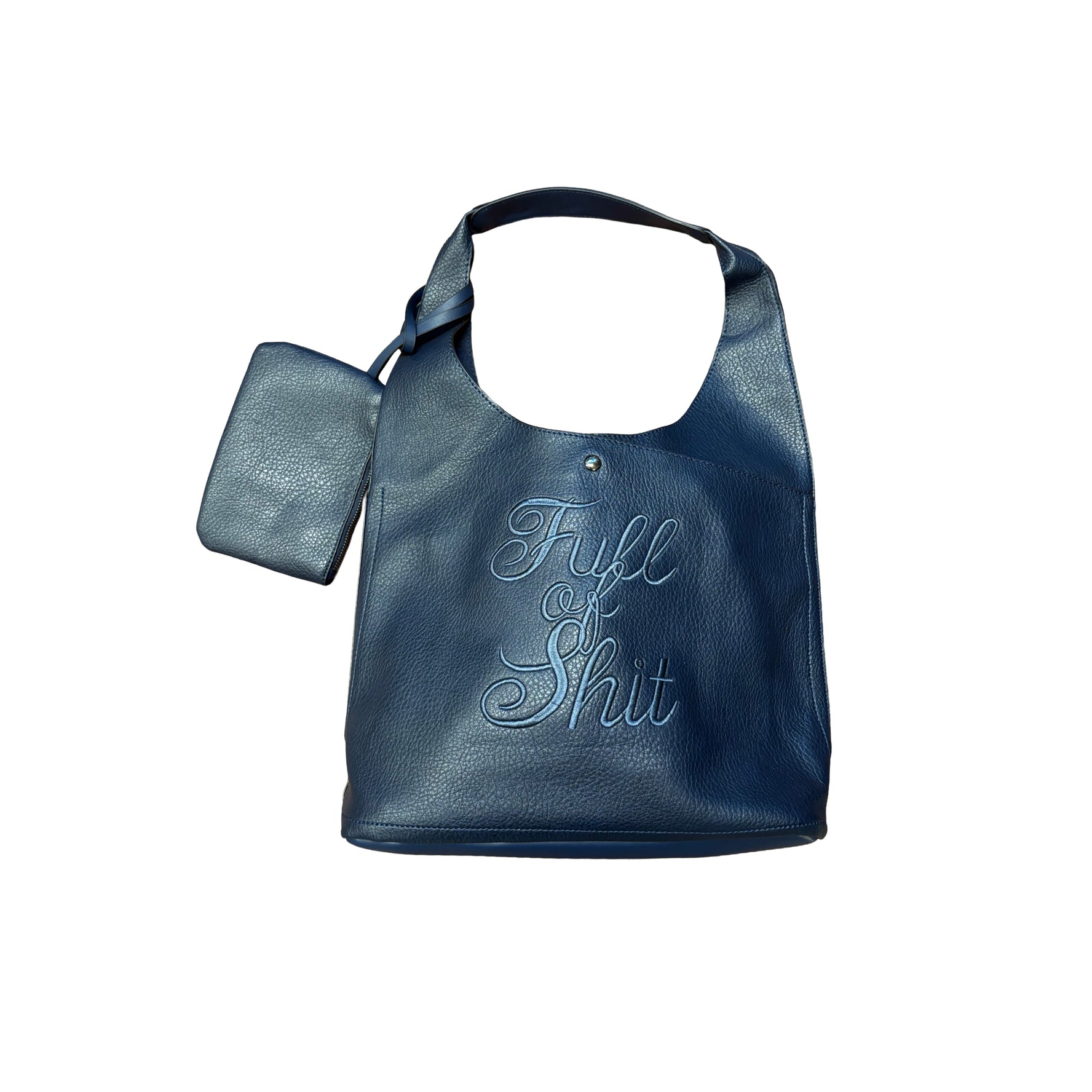 Navy Full of Shit Slouchy Shoulder Bag