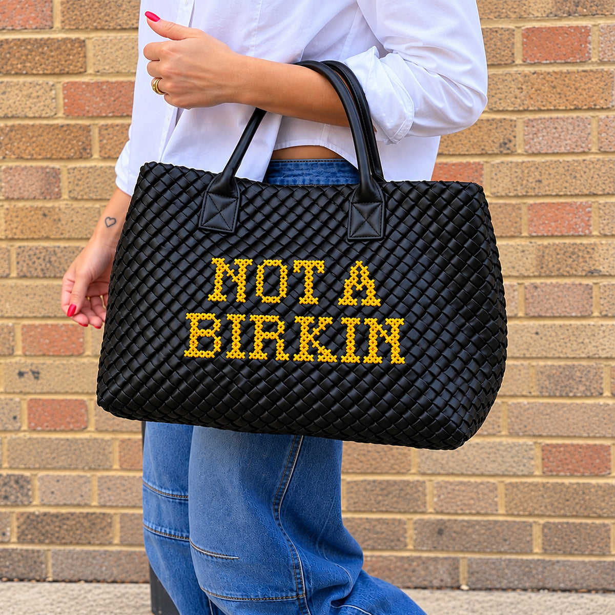 Not a Birkin Black Handbag