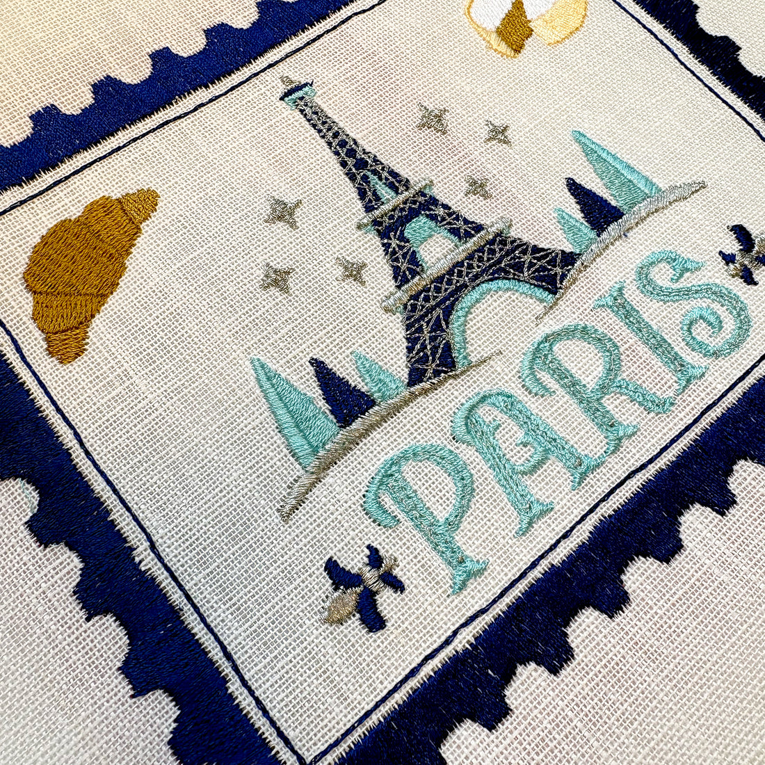 Paris Embroidered Stamp