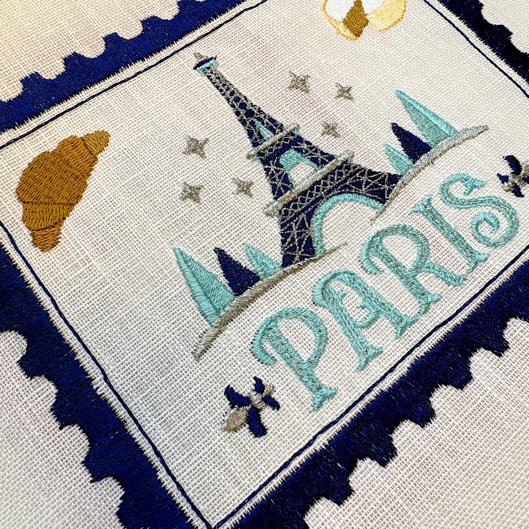 Paris Embroidered Stamp