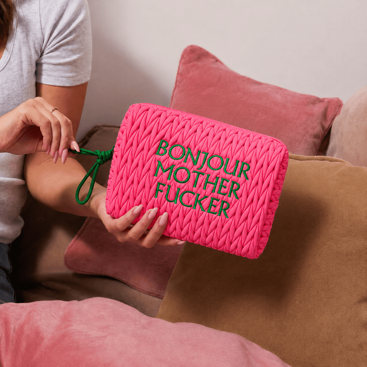 Pink Bonjour MF Cosmetic Bag - Lillyloves
