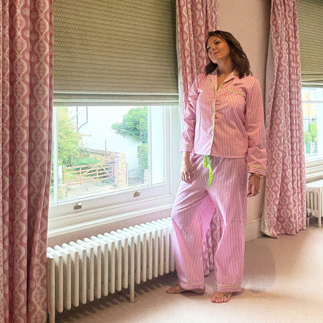 Pink Stripe Neon Pyjamas Sets