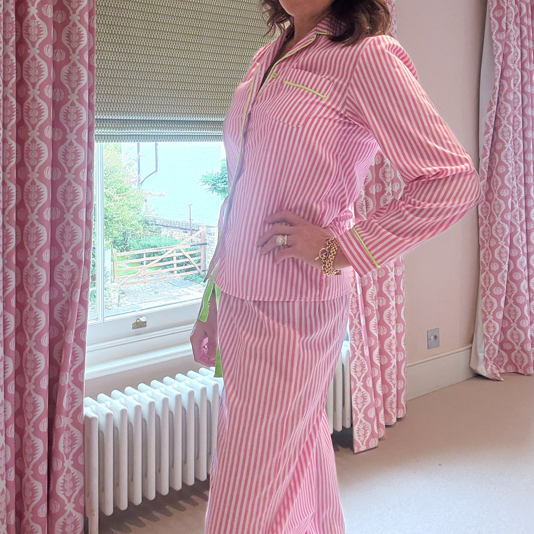 Pink Stripe Neon Pyjamas Sets