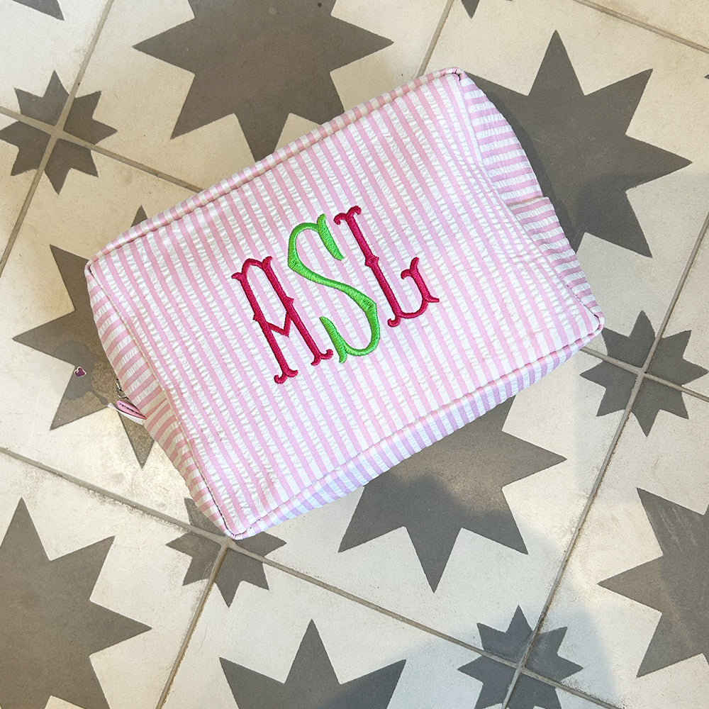 Personalised monogramed make up bag