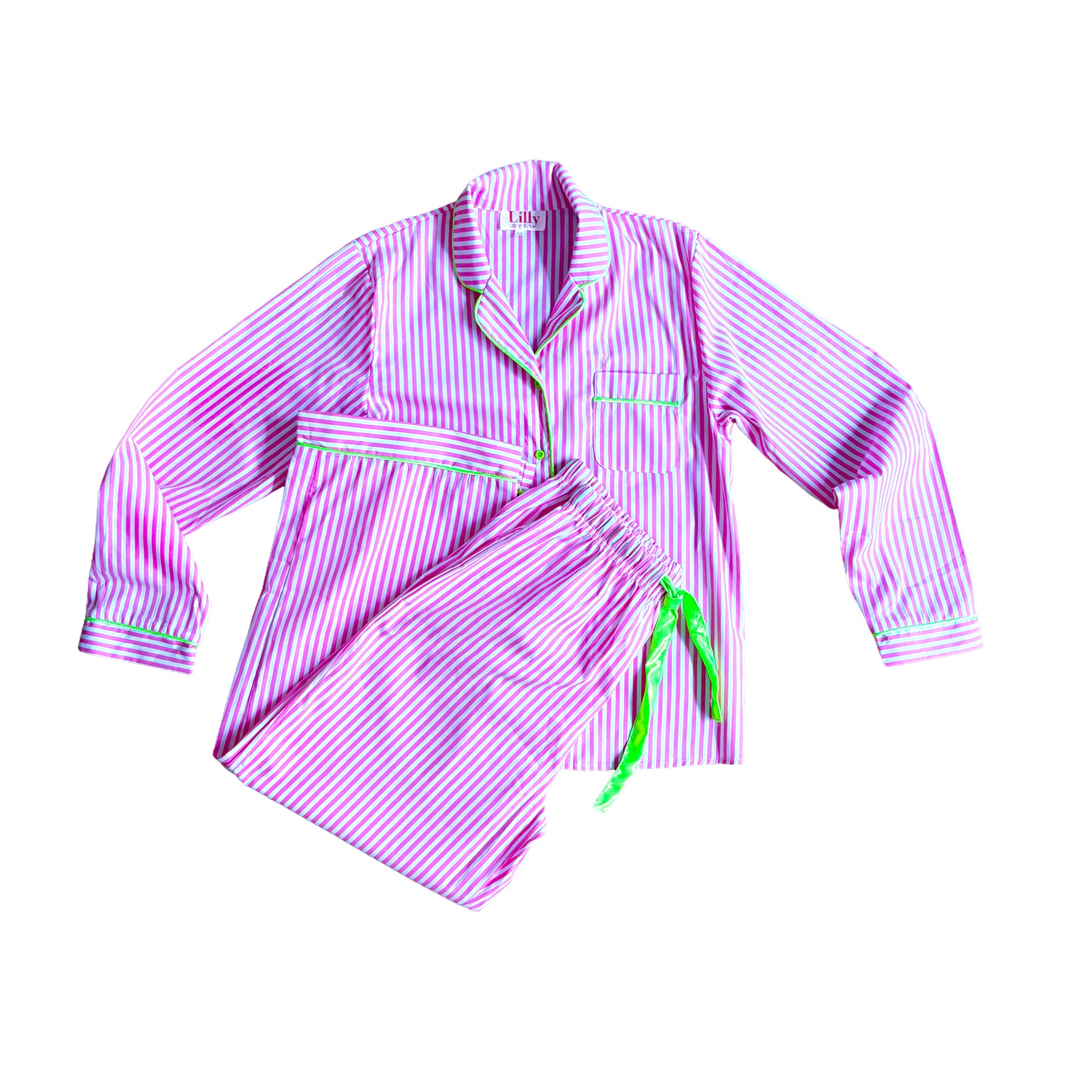 Pink Stripe Neon Pyjamas Sets