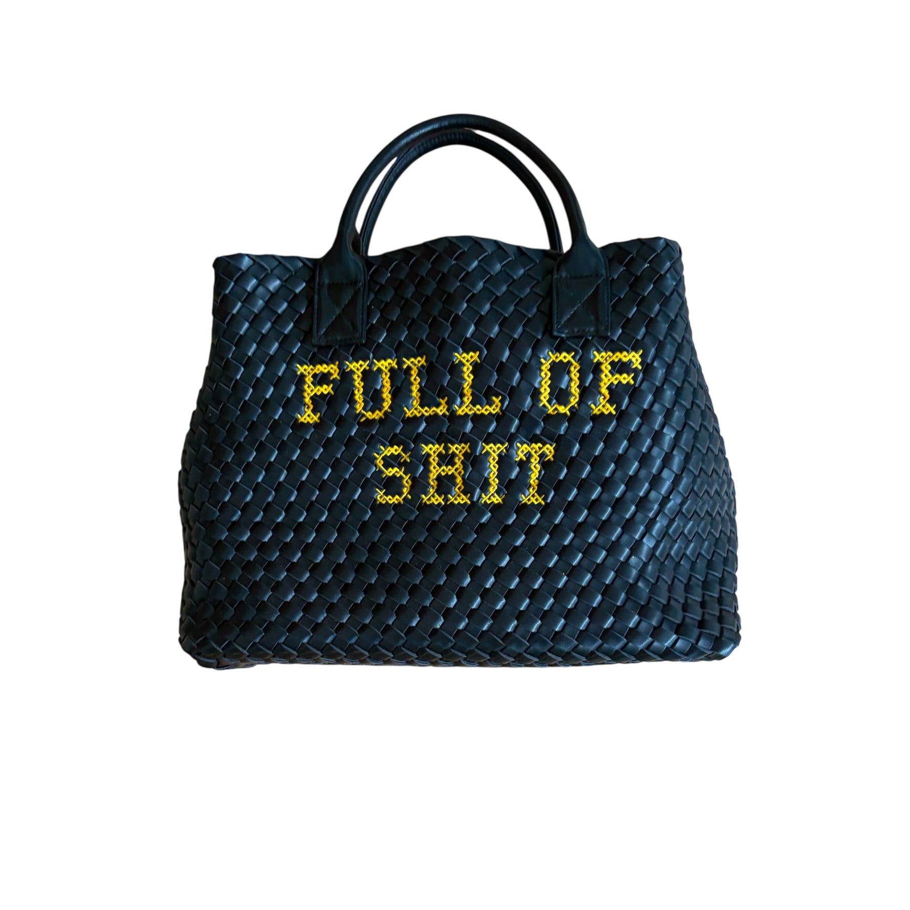 Vegan FULL OF SHIT woven Handbag