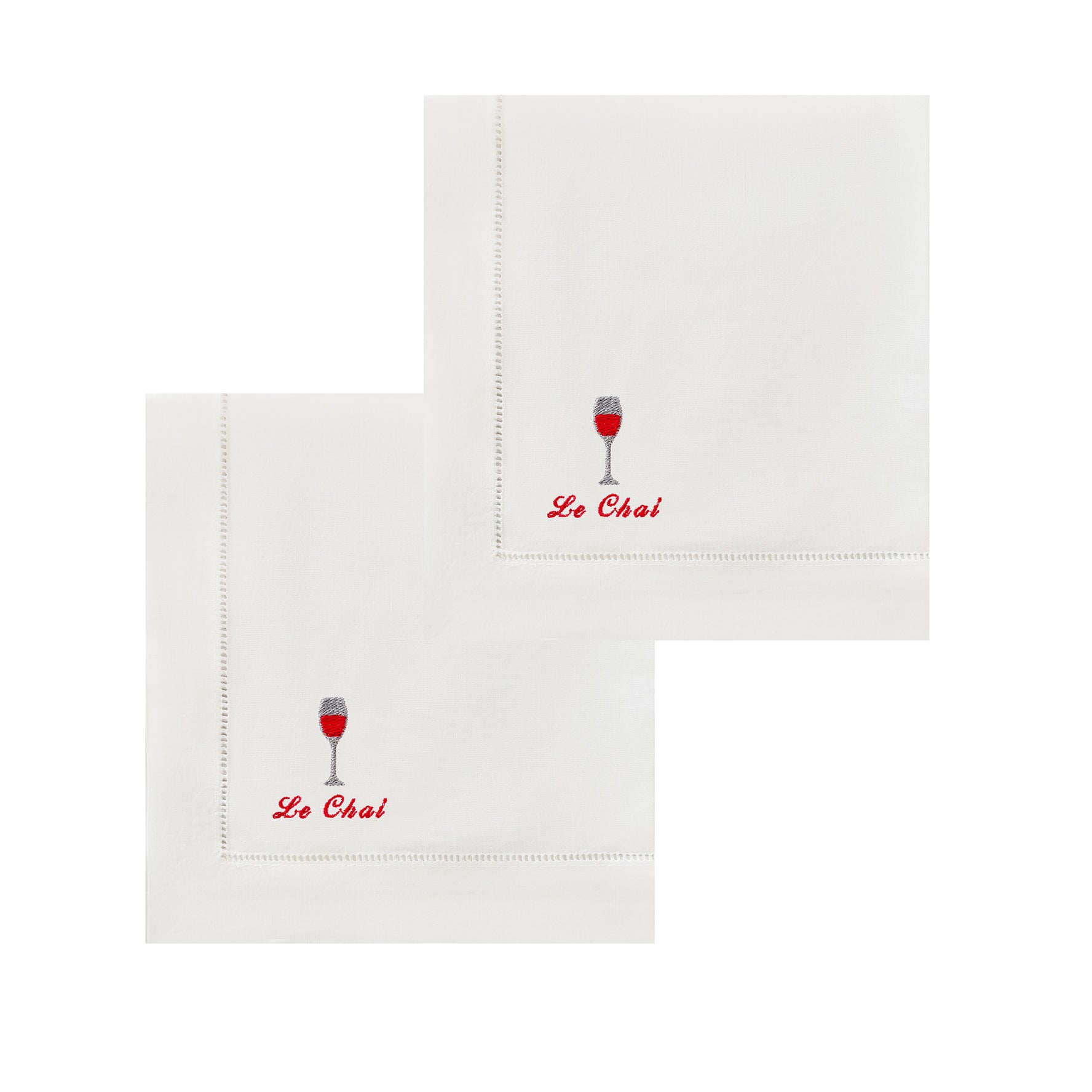 Embroidered Red Wine Napkins