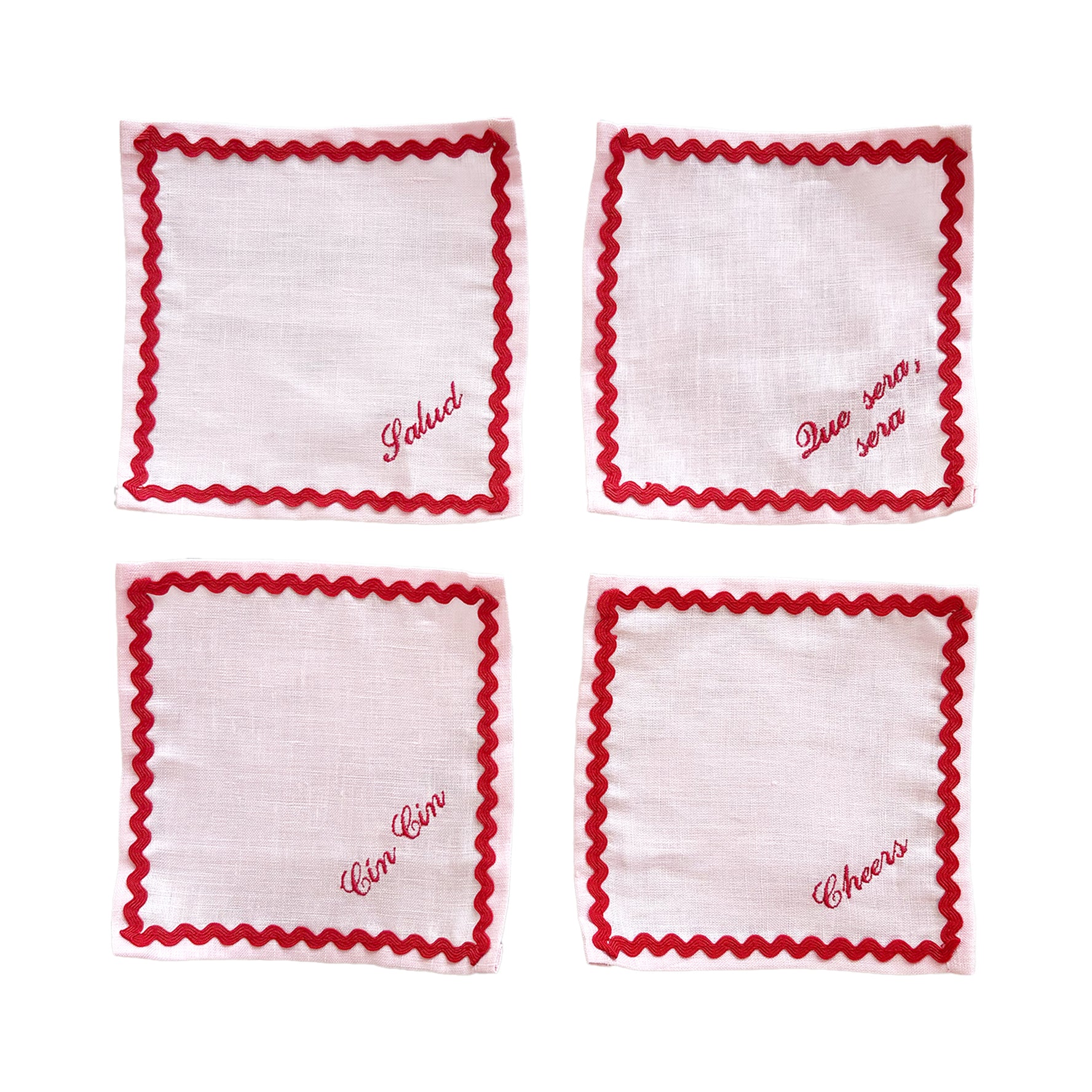 Personalised Linen Cocktail Napkins | Set of 4