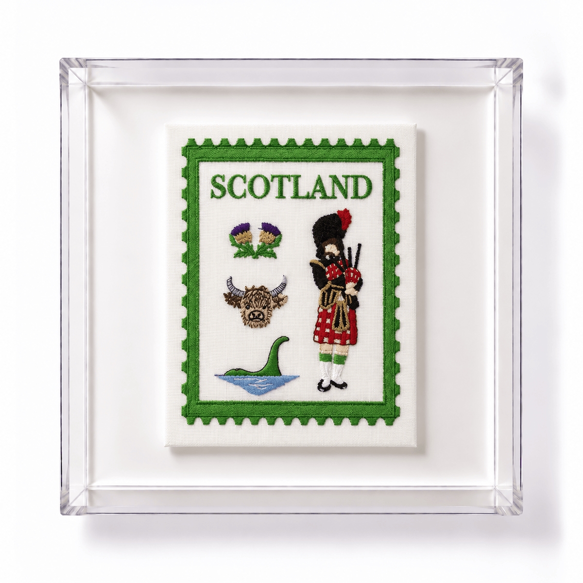 Scotland Embroidered Stamp Artwork - Lillyloves