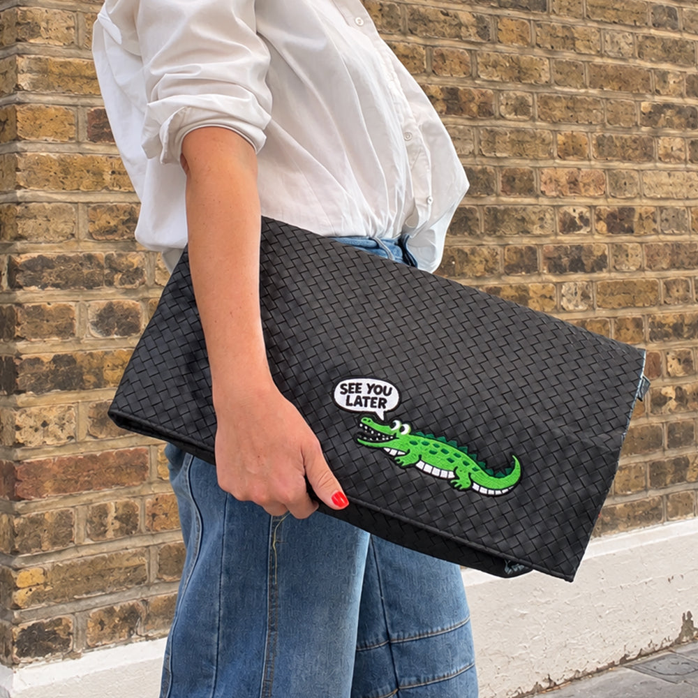 See You Later Alligator Oversized Folded Clutch Bag