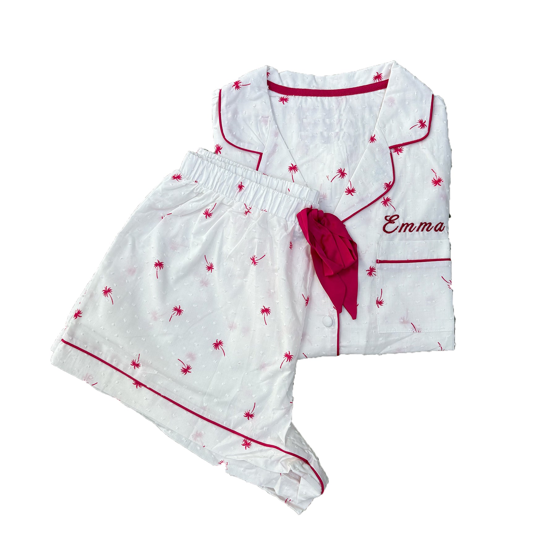 Palm Tree Cotton Short  Pajamas Set