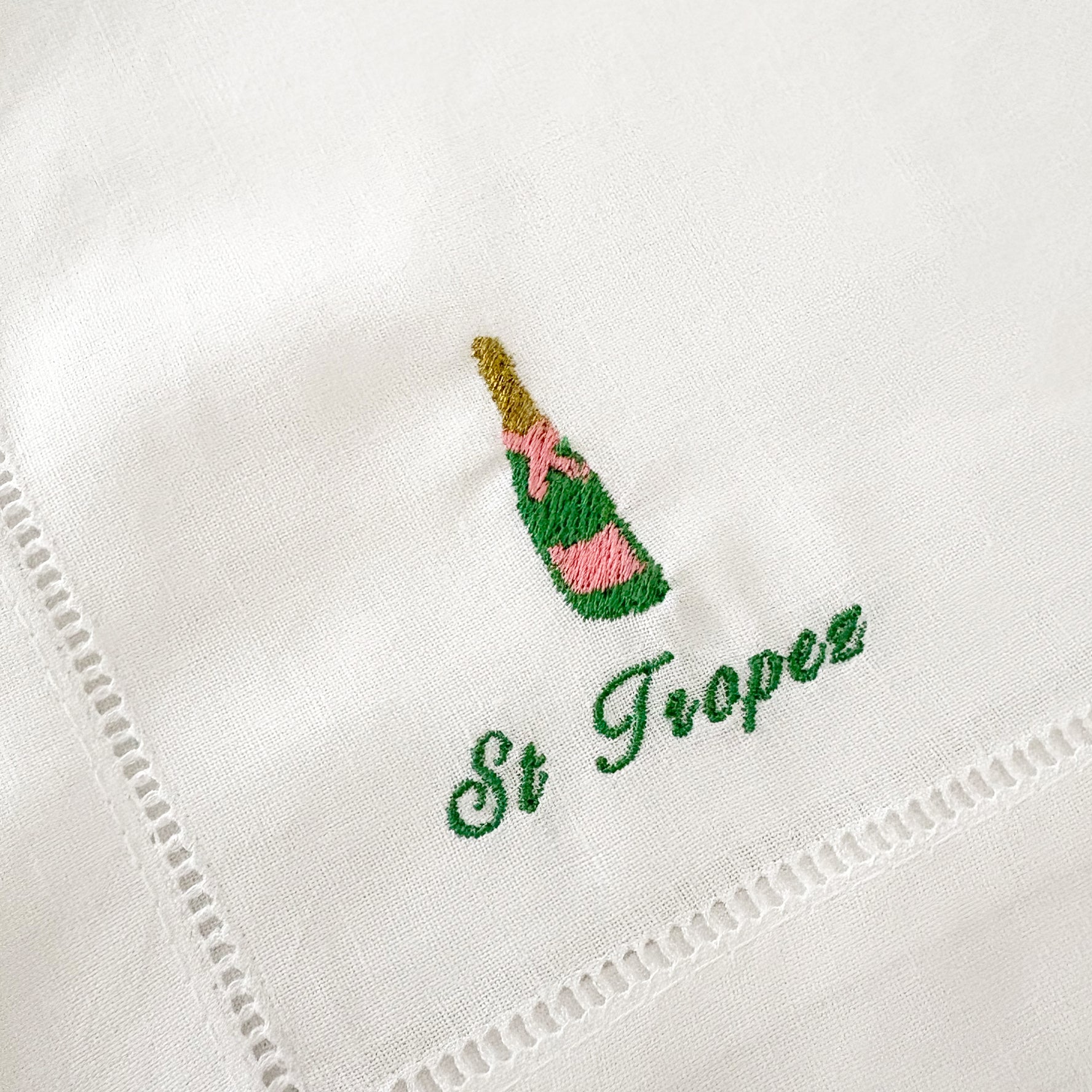 Champagne Napkins | Embroidered Linen
